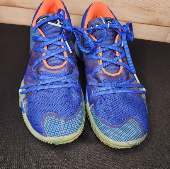 Under Armour Men's Blue and Orange Athletic Shoes - Picture 10 of 11